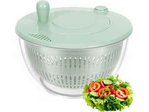 Essoreuse à salade, salad spinner, panier a salade en plastique, verttransparent, conception d'agitation économique, pour le nettoyage