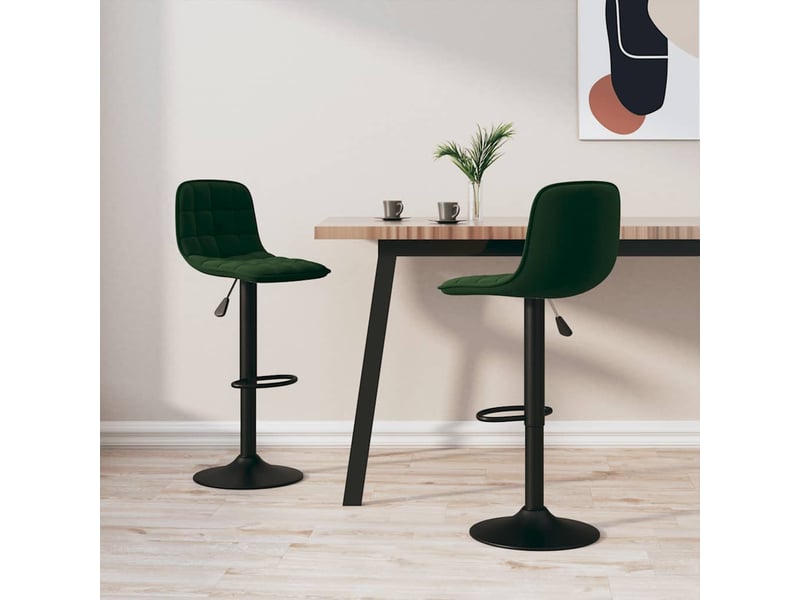  Lot de 2 tabouret de bar, chaise de bar vert foncé velours shl78554  - Conforama B