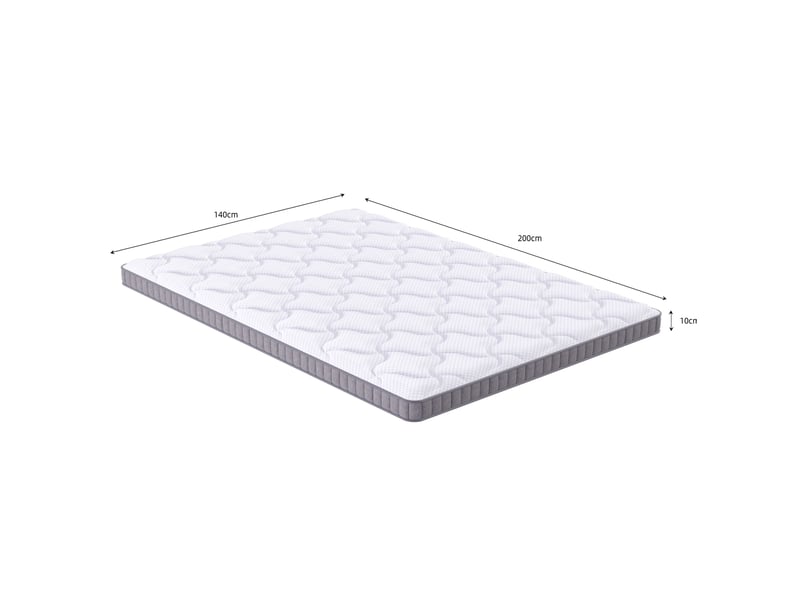  Matelas à ressorts ensachés 7 zones 140 x 200 x 10 cm blanc h3  - Conforama B