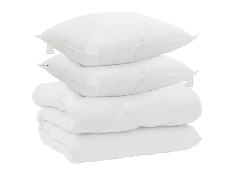  Duvet d'hiver avec oreiller 3 pièces - couette blanc microfibre  - Conforama A