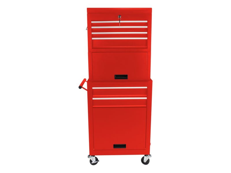  Armoire à outils sur roues - 6 tiroirs - rouge - acier - 26.6 kg - verrouillable - roues universelles 60x33x110cm - Conforama B