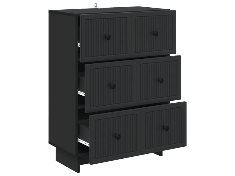  Armoire à tiroirs, rangement bureau 66 x 34,5 x 90 cm bois d'ingénierie noir shl2124  - Conforama E