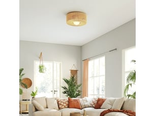 Plafonnier suspendu bohème, abat-jour rond en corde de chanvre, douille led g9, design naturel
