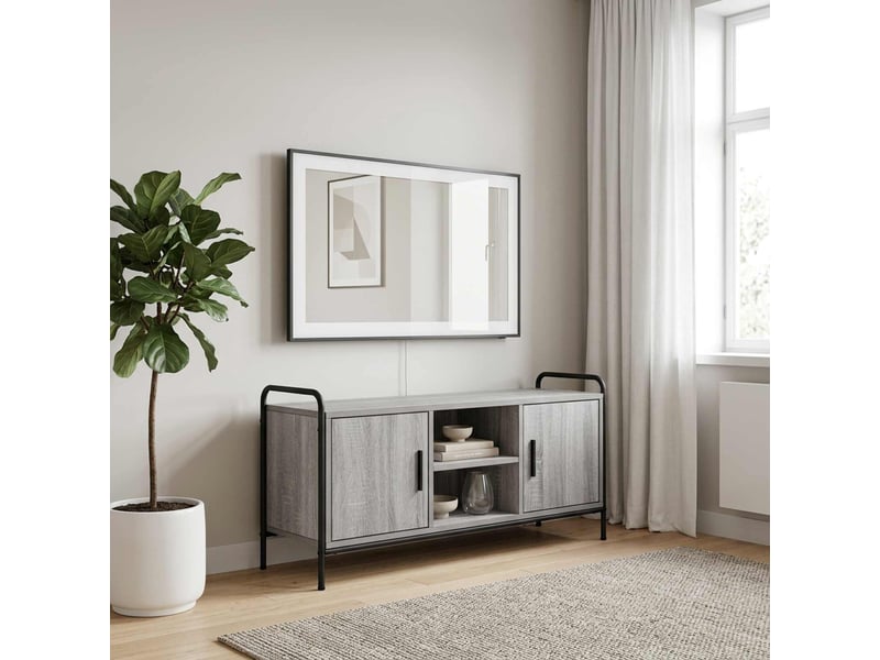  Meuble tv moderne, banc tv 99x33x50 cm sonoma gris bois d'ingénierie  - Conforama B
