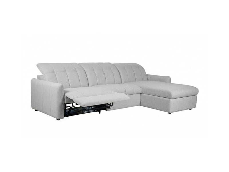  Canapé d'angle convertible roma avec relax électrique en tissu - gris clair ROMA - Conforama D