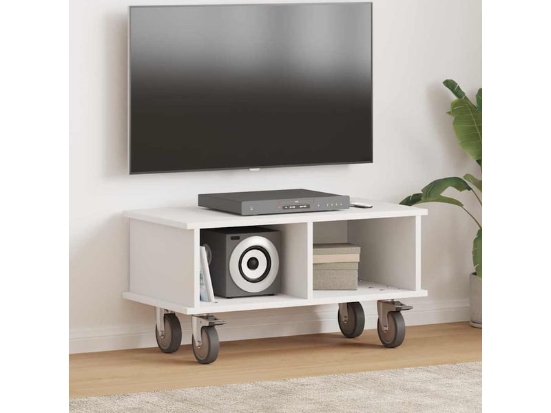  Meuble tv - banc tv - meuble de rangement 68,5 x 35 x 35 cm blanc bois d'ingénierie  - Conforama B