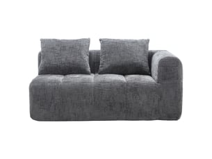 Canapé 2 places corda, gris, sans montage, coussin moelleux, poches latérales, design élégant