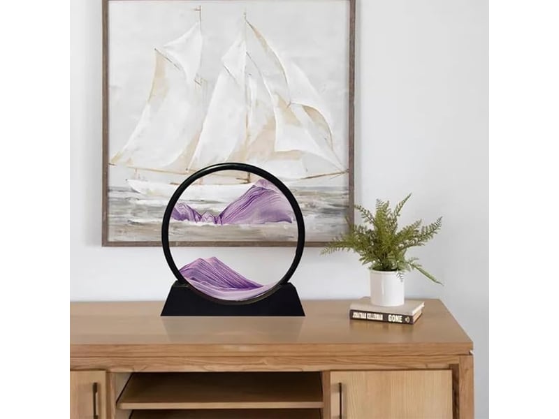 Liangding Cadre De Sable Mouvant 3D – Tournant 360° – 39x31,5 Cm – Verre Sans Plomb – Paillettes – Décoration Relaxante – Cadeau