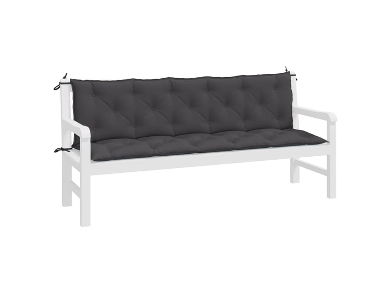 Lot de 2 coussins de banc de jardin, coussins d'assise anthracite tissu oxford cf58626 - Conforama D