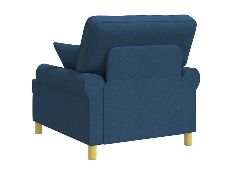  Vidaxl fauteuil xl avec coussins bleu tissu  - Conforama E