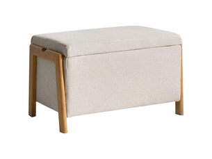 Banc de rangement rembourré edland tissu beige clair