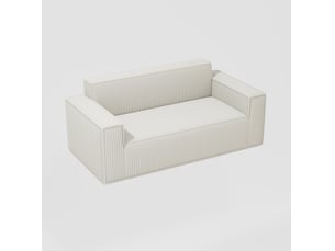 Canapé droit compressé fixe <strong>MODFU</strong> <strong></strong> 2 places Velours côtelé blanc cassé