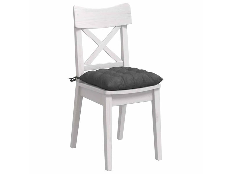  Lot de 4 coussins de siège, coussins décoratifs tissu en velours côtelé gris foncé cf59990  - Conforama C
