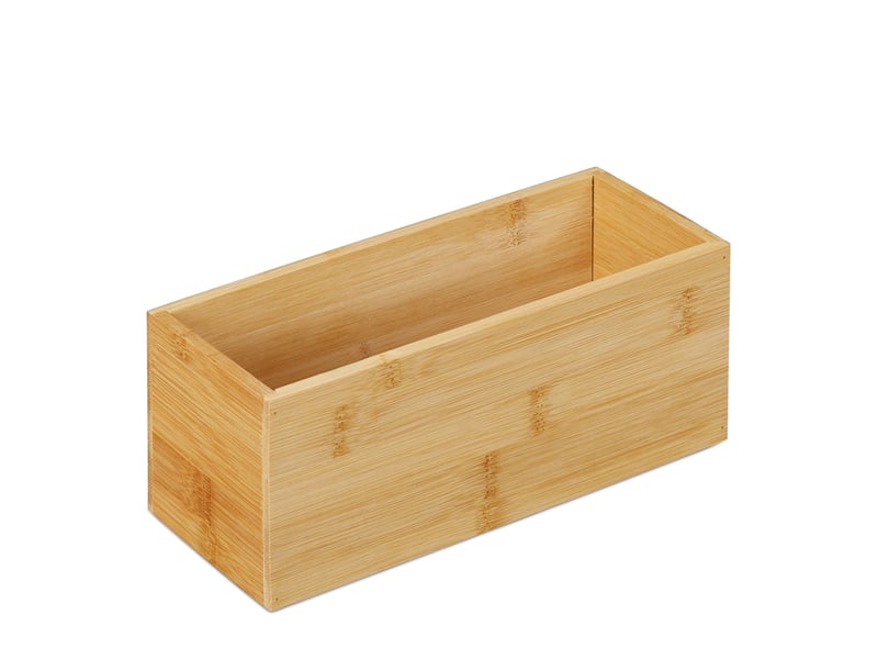  Boîte de rangement multi-usages design épuré 30 x 20 x 15 cm en bambou naturel 13_0011378  - Conforama A