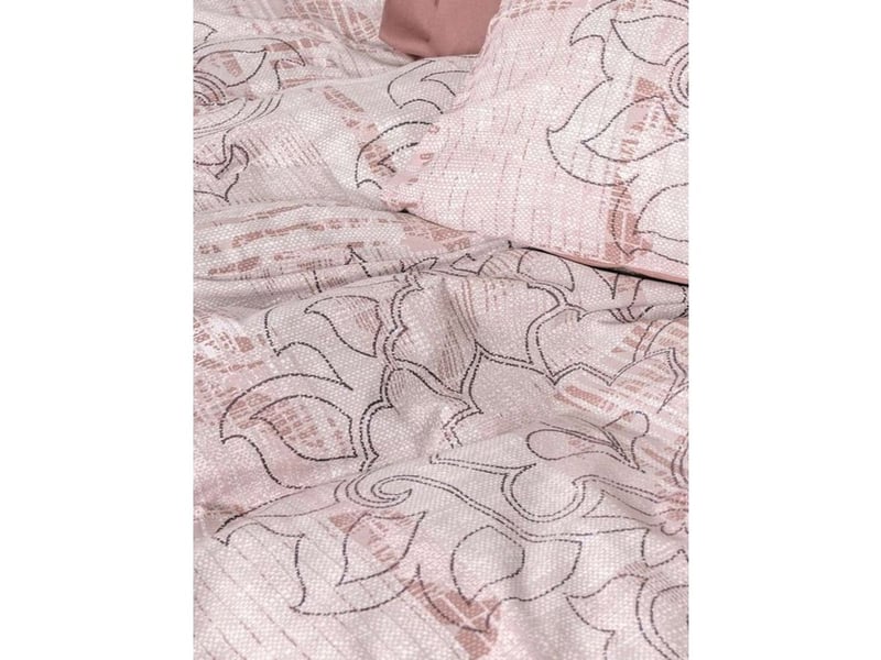  Housse de couette coton renforce rose poudré 240x220 + 2 taies 60x60 129CTN04891 - Conforama D