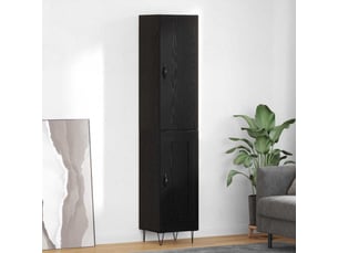 Buffet - haut armoire chêne noir 34,5 x 34 x 90 cm bois d'ingénierie