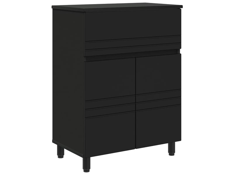  Unité de vanité de salle de bain, meuble de rangement noir 60x35x80 cm  - Conforama A