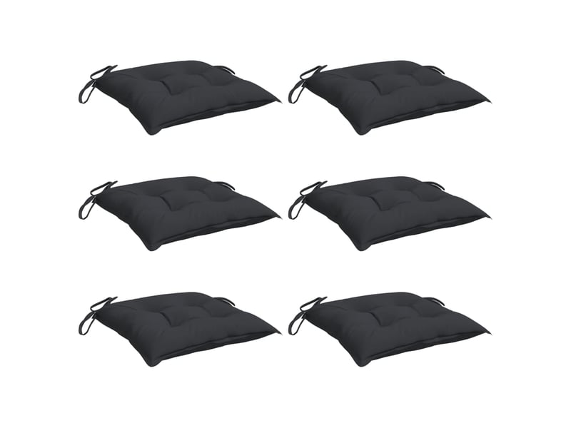  Lot de 6 coussins de palette, coussins de canapé noir 50x50x7 cm tissu oxford cf59748  - Conforama C