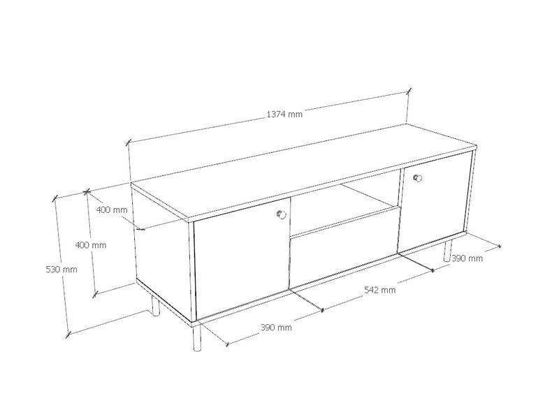  Meuble tv venus 137 cm - noyer VENUS_RTV/O/03 - Conforama D