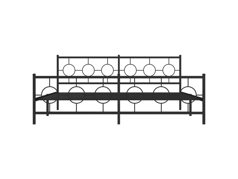 Lit double- lit adulte - cadre de lit métal sans matelas avec pied de lit noir 200x200cm - Conforama D