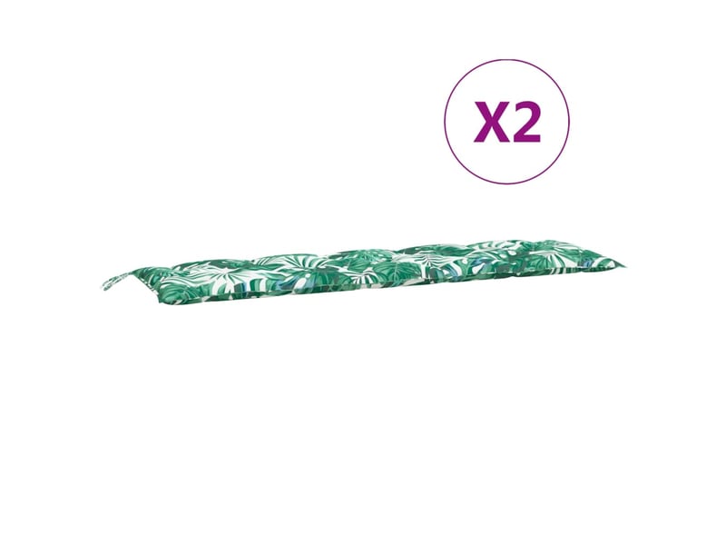  Lot de 2 coussins de banc de jardin, coussins d'assise motif de feuilles cf58667  - Conforama E