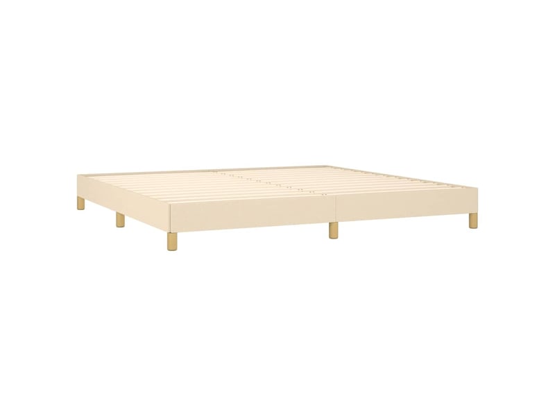  Lit double- lit adulte -  cadre de lit sans matelas crème 200x200 cm tissu  - Conforama C