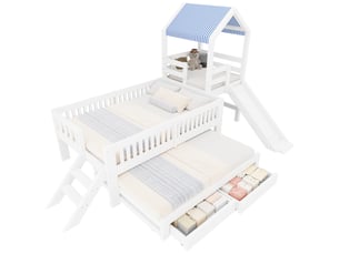 Lit cabane 90x190/200 cm <strong>HAUSS SPOLE</strong> <strong></strong> coloris blanc