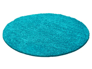 Shaggy - tapis uni rond - turquoise 120 x 120 cm