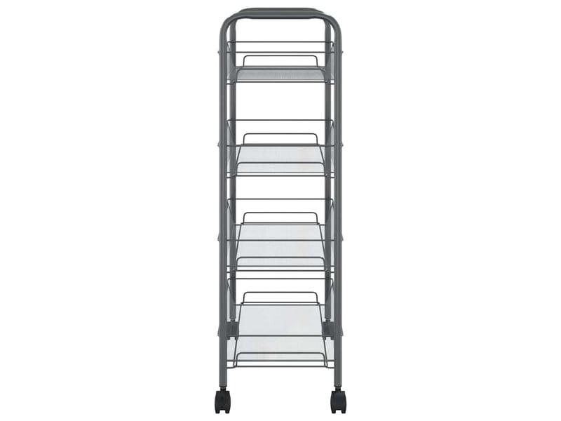  Desserte de cuisine, chariot de rangement à 4 niveaux gris 46x26x85 cm fer  - Conforama D