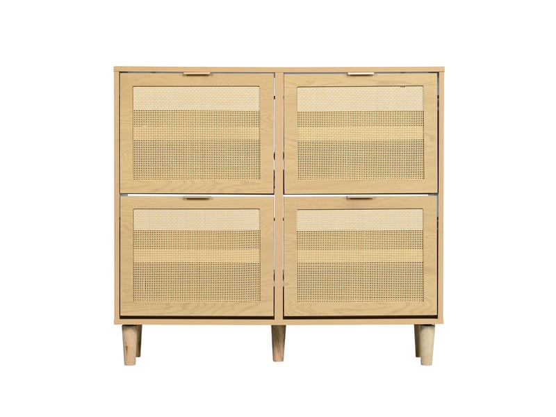 Meuble à chaussures étroit 100x25x90 cm, commode entrée 4 rangements pliants, idéal petits espaces et couloirs  - Conforama A