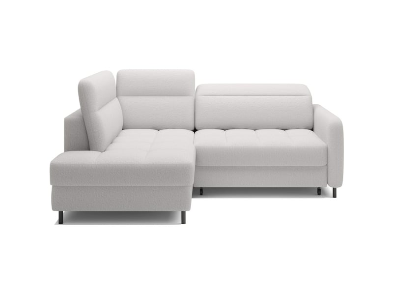  Canapé d'angle gauche convertible barnea 208 cm blanc avec rangement  - Conforama A