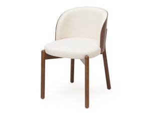 Lot de 4 chaises de salle à manger en bois, tissu en lin, coloris noyer et beige, 57 x 49 x 74 cm