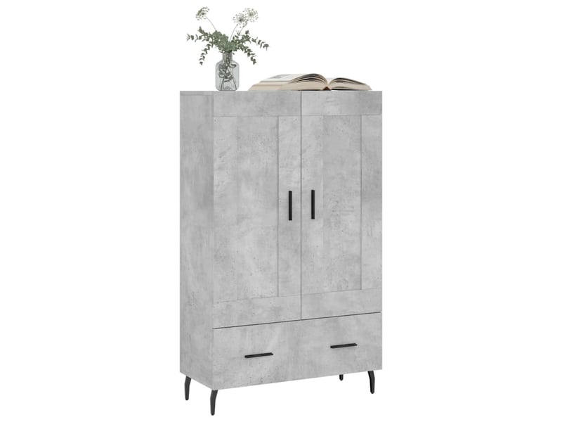  Buffet haut - bahut - meuble de rangement gris béton 69,5x31x115 cm bois d'ingénierie  - Conforama C