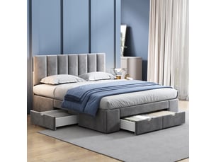Lit avec rangement 140x200 cm <strong>SWEIKO</strong>  <strong></strong> coloris gris