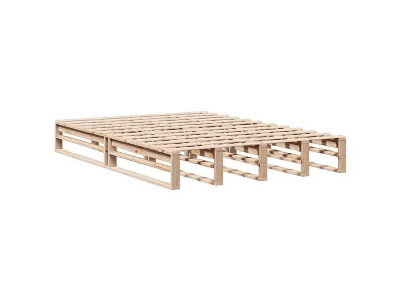  Lit double- lit adulte -  cadre de lit sans matelas 135x190 cm bois de pin massif  - Conforama C