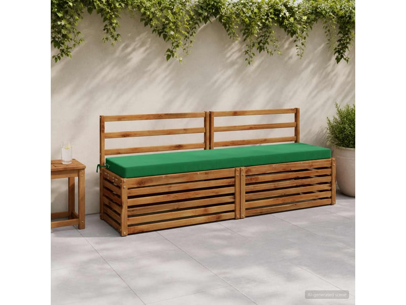  Coussin de banc, coussin d'assise, coussin de canapé soest 100 % polyester vert 200 x 40 x 8 cm cf53679  - Conforama B