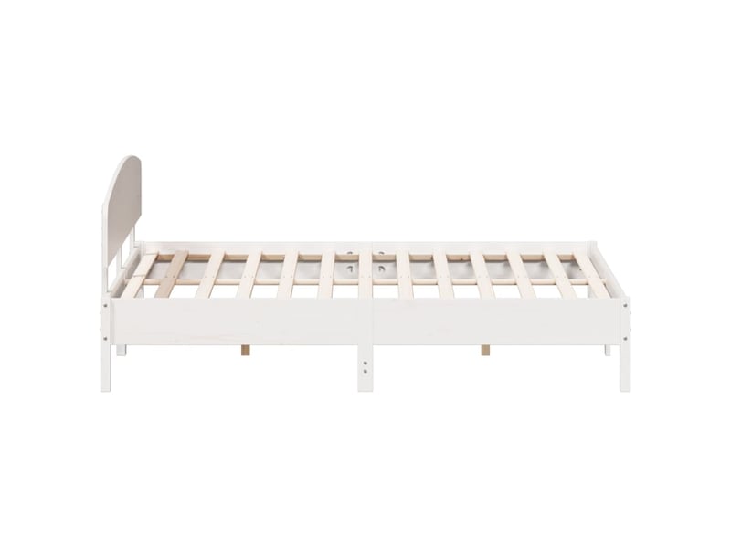  Lit double- lit adulte -  cadre de lit sans matelas blanc 200x200 cm bois massif de pin  - Conforama D