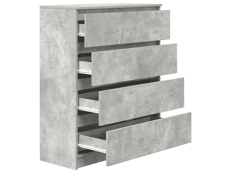  Buffet - bahut - meuble de rangement gris béton 80x35x99 cm bois d'ingénierie  - Conforama E