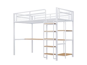 Lit mezzanine 90x200 cm coloris blanc