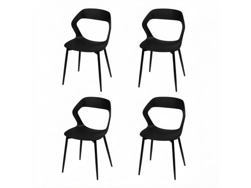  Quatuor de chaises de salle à manger design moderne, dossier ergonomique, piètement élancé – lot de 4 chaises  - Conforama A