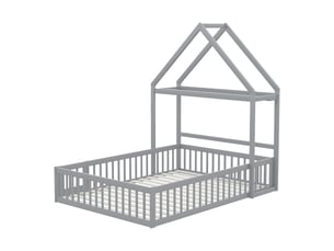 Lit cabane 140x200 cm BEAOK coloris gris