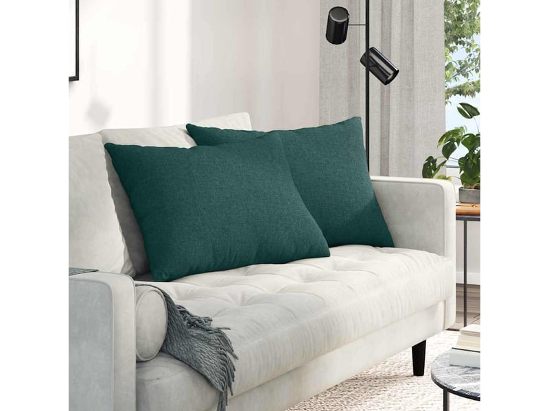  Lot de 2 coussins de canapé, coussins décoratifs tissu vert foncé 70 x 50 cm cf58990  - Conforama B