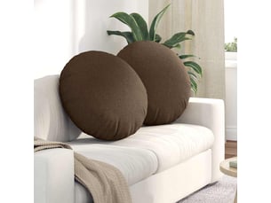 Lot de 2 coussins de siège, coussins décoratifs tissu marron ø80 x 29 cm cf59847