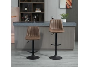 tabouret de bar assise réglable en hauteur <strong>HAUSS SPOLE</strong> - marron hauteur d'assise 59 cm vendu Par paire