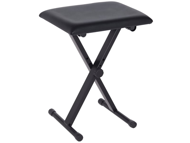  Tabouret de piano noir pliable en x avec hauteur réglable 37-47 cm assise en similicuir dim 39 x 29 cm  - Conforama A