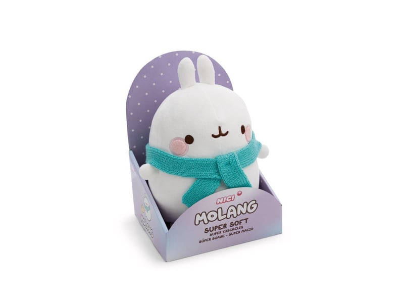  Peluche lapin molang 24 cm rose et blanc echarpe bleue 1-23423704 - Conforama A