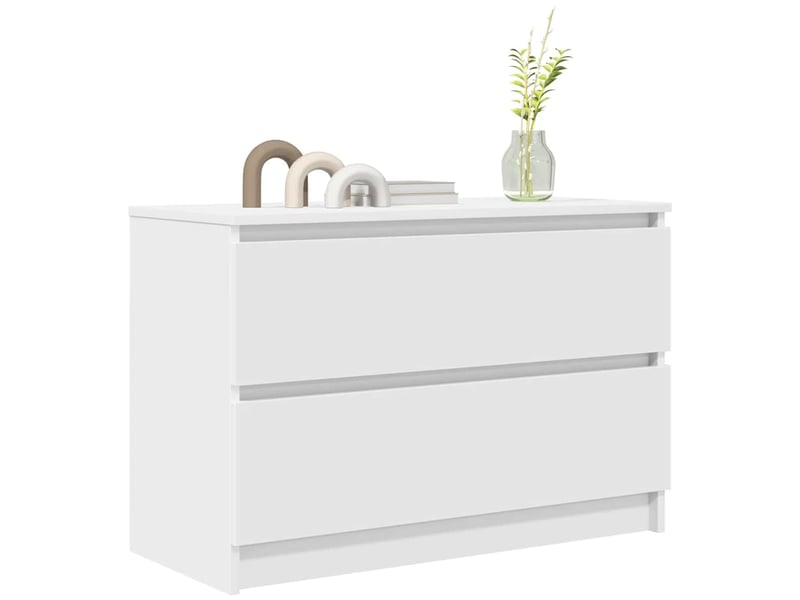  Meuble tv - banc tv - meuble de rangement blanc 80x35x54 cm bois d'ingénierie  - Conforama D