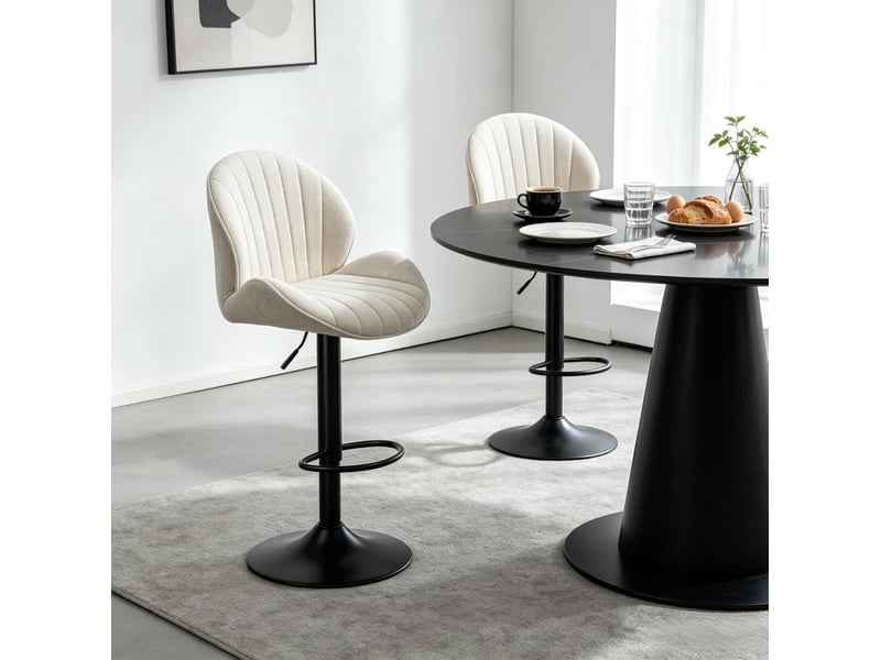  Lot de 2 tabourets de bar réglables en hauteur avec dossier homvra  - Conforama D