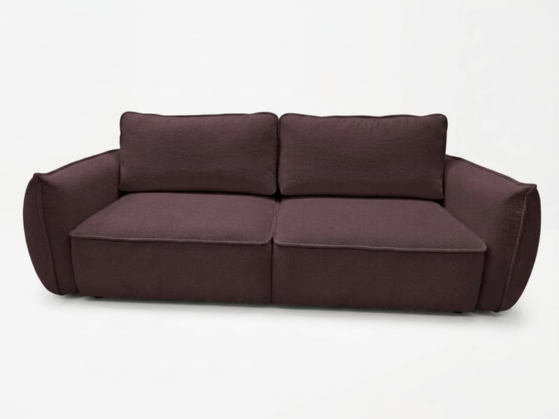  Bobochic canapé droit convertible 3 places esmee tissu chenille violet ESMEE - Conforama A