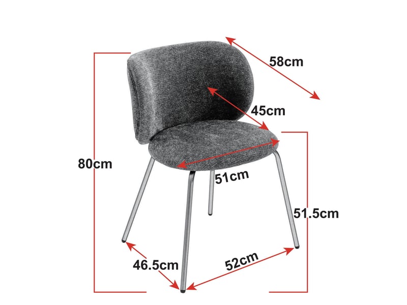  Lot de 2 chaises de salle à manger en chenille crème avec pieds en métal bronze  - Conforama E